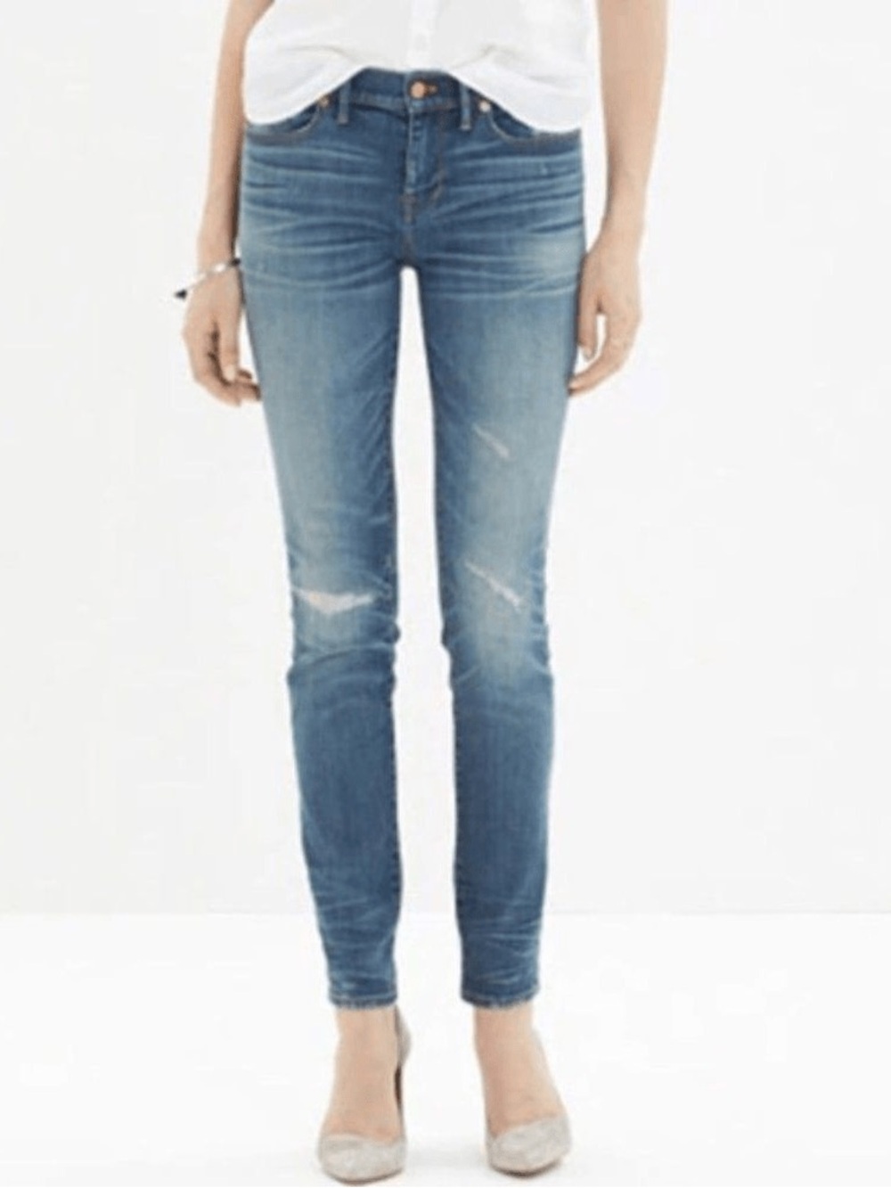Madewell Skinny Skinny Blue Distressed Jeans Size 31